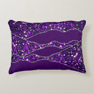 Coussins Décoratifs Texture Liquide Luxueux Élégant Argent Violet