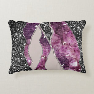 Coussins Décoratifs Texture Liquide Luxueux Élégant Violet Améthyste