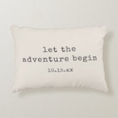 Coussins Décoratifs The Adventure Begin Minimalist Quote Wedding Date (Devant)