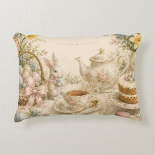 Coussins Décoratifs Thé de Pâques, Célébration Florale Vintage