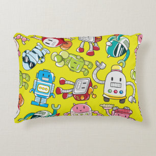 Coussins Décoratifs Thème Robot : Motif coloré sans couture.
