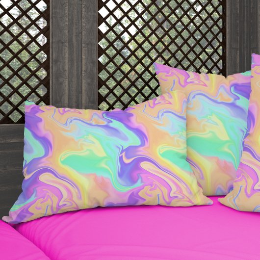 Coussins Décoratifs Tie Dye Tourbillon Pastel Groovy
