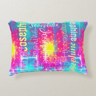 Coussins Décoratifs Tiedye Bohème Coloré Douillet Personnaliser Nom