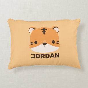 Coussins Décoratifs Tigre mignon avec nom personnalisé