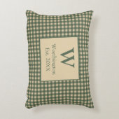 Coussins Décoratifs Tissu à carreaux vert kaki beige Monogram Country  (Devant(Vertical))