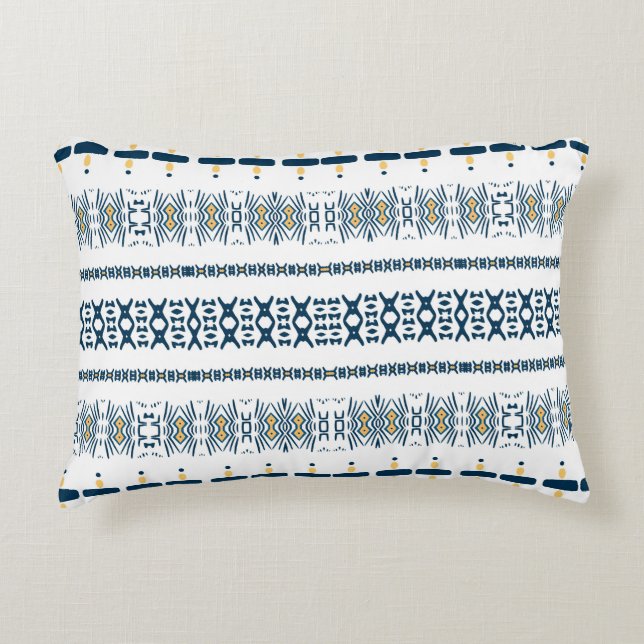 Coussins Décoratifs Tissu bleu bleu tribal (Devant)