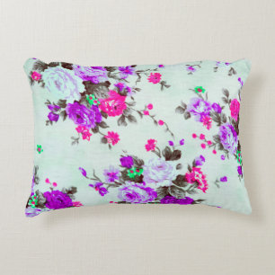 Coussins Décoratifs Tissu floral vintage, Fragment du rétro coloré