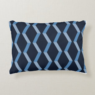 Coussins Décoratifs Tissu Serre en Arête de Hareng Bleu Motif Sans Cou