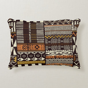 Coussins Décoratifs tissu tribal africain, vintage abstrait.