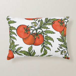Coussins Décoratifs Tomate Vintage : Illustration du marché agricole.