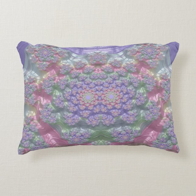 Coussins Décoratifs ~ TONS PASTEL ~ Design fractal ~ Original ~ (Devant)