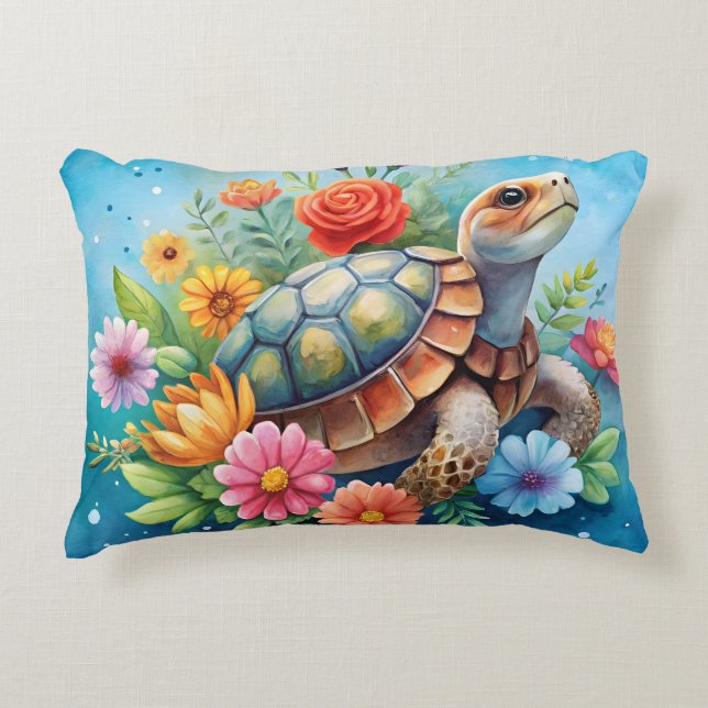 Coussins Décoratifs Tortue florale (Devant)