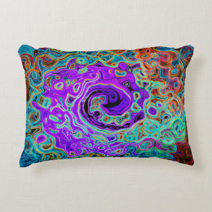 Coussins Décoratifs Tourbillon Liquide Abstrait Rétro Coloré Violet