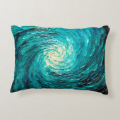 Coussins Décoratifs Tourbillon océan turquoise abstrait (Dos)