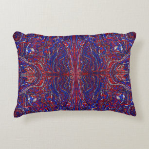 Coussins Décoratifs Tourbillons Abstraits Rouges Blancs et Bleus Moder