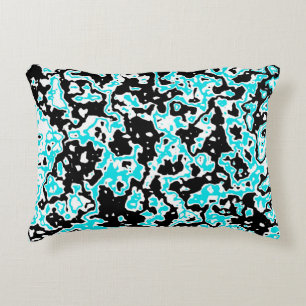 Coussins Décoratifs Tourbillons cyan et noir
