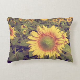 Coussins Décoratifs Tournesol avec effet filtre style vintage rétro