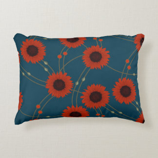 Coussins Décoratifs Tournesols rouges rétro Art Nouveau aléatoire Flor