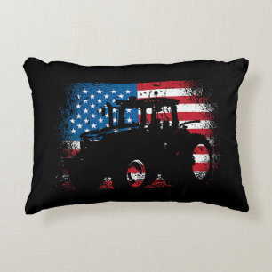 Coussins Décoratifs Tractor USA Drapeau design pour Patriotic Farmer