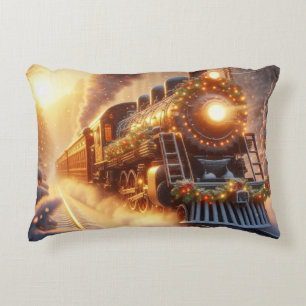 Coussins Décoratifs Train de vacances de Noël vintage Hiver enneigé