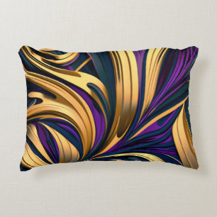Coussins Décoratifs Traits abstraits gras en violet or