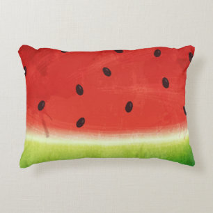 Coussins Décoratifs Tranche géante de pastèque à l'aquarelle mignonne