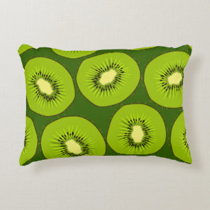 Coussins Décoratifs Tranches de fruits Kiwi : vert foncé.