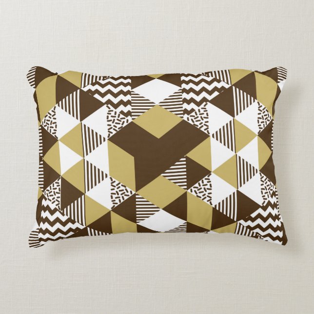 Coussins Décoratifs Triangle transparent : mode doré géométrique. (Devant)