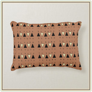 Coussins Décoratifs Triangle Tribal se sent noir et Brown