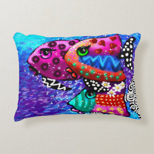 Coussins Décoratifs Trio Whimsical Poisson Colorful Abstrait Nautique