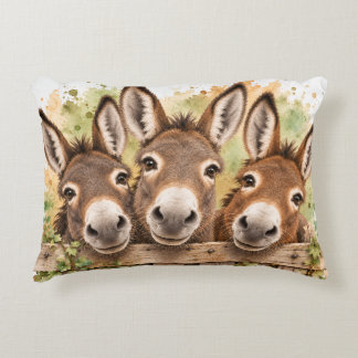 Coussins Décoratifs Trois Ânes Espiègles – Charme de la Ferme