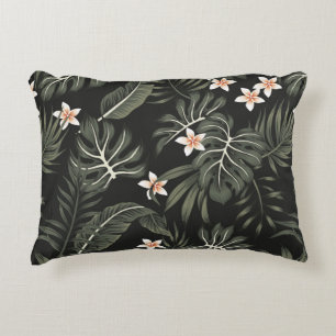 Coussins Décoratifs Tropical vintage plumeria flower, strelitzia, palm