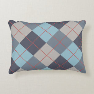 Coussins Décoratifs Trout Blue Grey Cotton Gris Semence Orange Rouge M