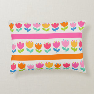 Coussins Décoratifs Tulipes colorées à main mignonne sans couture moti