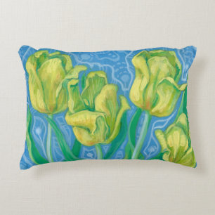 Coussins Décoratifs Tulipes Jaunes, Fleurs De Printemps Art Floral Pei