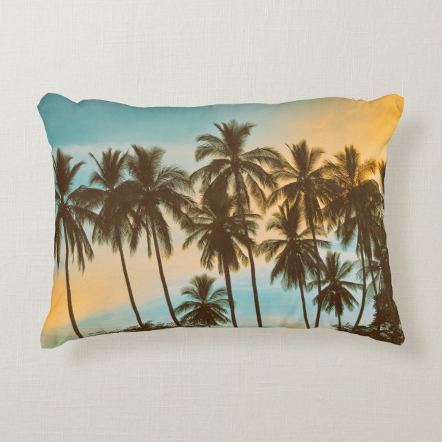 Coussins Décoratifs Twilight Tropical : Cocout Palm Silhouette (Devant)