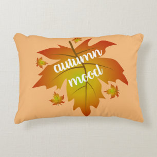 Coussins Décoratifs Typographie de l'humeur d'automne feuille d'érable