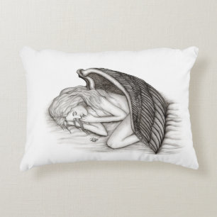 Coussins Décoratifs Un Angel endormi, noir et blanc