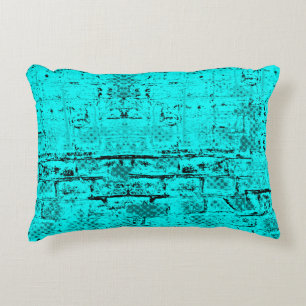 Coussins Décoratifs Un bleu turquoise grinçant sans couleur. Éléments
