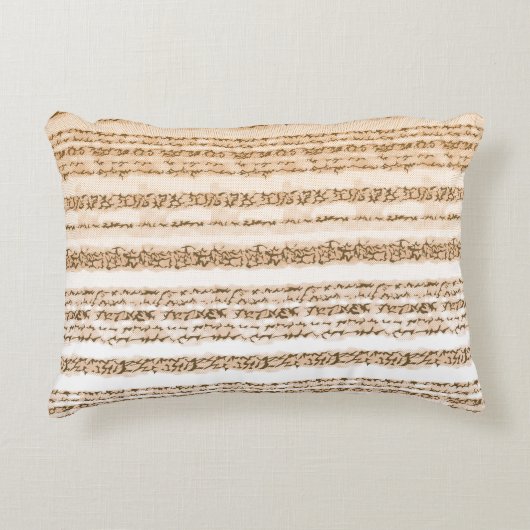 Coussins Décoratifs Un design textile orné d'orange et blanc (Devant)