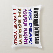 Coussins Décoratifs Un Homme Sage A Souvent Dit Oui Cher ... Je T'Aime (Devant(Vertical))