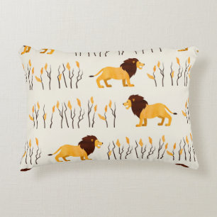 Coussins Décoratifs Un motif africain sans couture avec un lion mignon