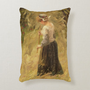Coussins Décoratifs Une fille moissonnant le foin, 19ème siècle
