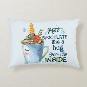 Coussins Décoratifs Unicorne au chocolat chaud   Cosy Unicorn Winter