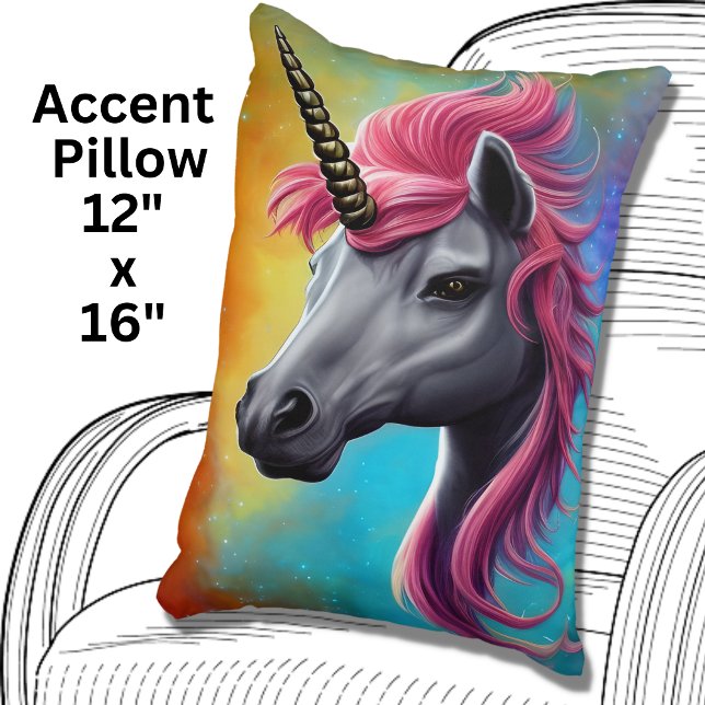 Coussins Décoratifs Unicorne avec Mane rose (Créateur téléchargé)