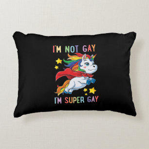 Coussins Décoratifs Unicorne, Drapeau LGBT Super Gay pride Im Non Gay