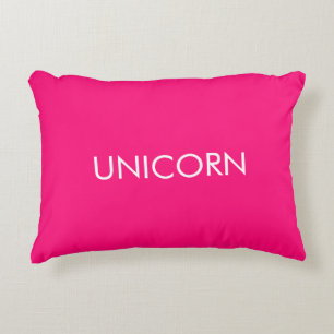 Coussins Décoratifs "Unicorne" minimaliste rose chaud fuchsia blanc