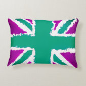 Coussins Décoratifs Union Jack Art violet tons verts Décor (Dos)