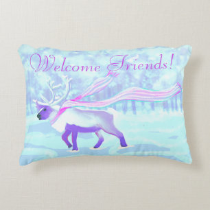 Coussins Décoratifs Vacances personnalisées Reindeer Blanc