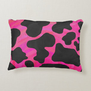 Coussins Décoratifs Vache rose chaud et noir